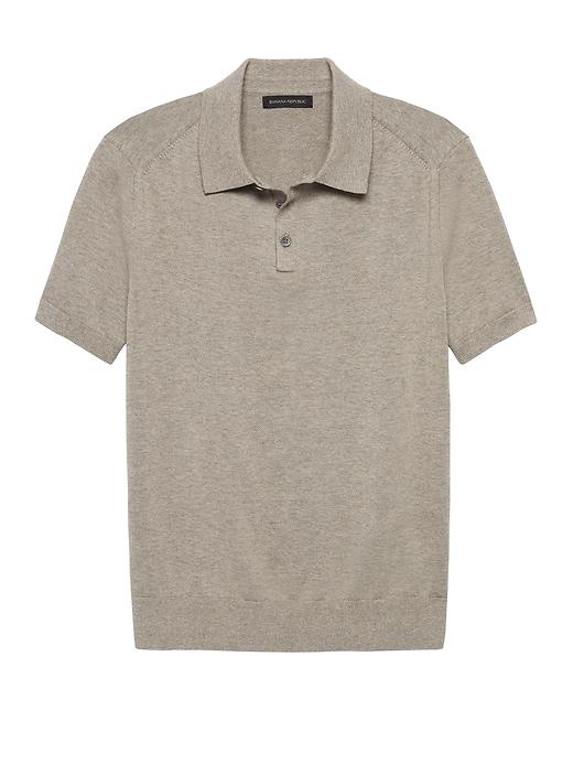 Banana Republic Mens Supima Cotton Solid Short-sleeve Sweater Polo Shirt Light Khaki Size Xxs