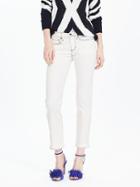 Banana Republic Womens White Straight Cropped Jean Size 0 Regular - Lily Wash