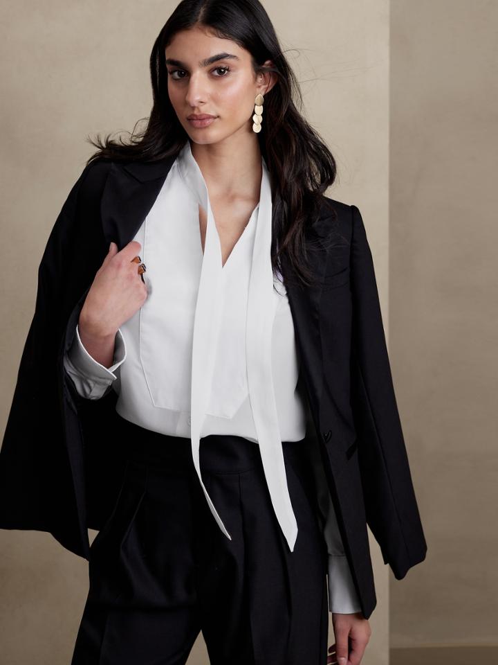 Petite Alchemy Silk Tuxedo Tunic