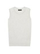 Banana Republic Womens Stretch-cotton Sweater Shell Heather Light Gray Size Xl