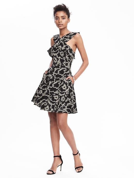 Banana Republic Womens Halter Ruffle Dress Size 0 - Black