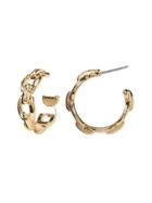 Banana Republic Womens Frozen Link Hoop Earring Gold Size One Size