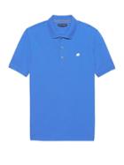 Banana Republic Mens Solid Pique Polo Shirt Damselfish Blue Size Xxs