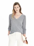Banana Republic Womens Extra-fine Merino Vee Sweater Light Heather Size L