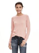 Banana Republic Womens Italian Cashmere Blend Crew Pullover Size L - Pop Pink