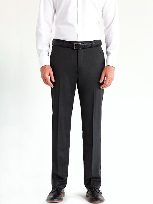 Banana Republic Tailored Charcoal Italian Wool Suit Pant - Charcoal