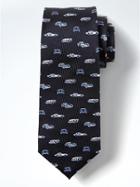 Banana Republic Car Print Silk Nanotex Tie - Navy