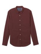 Banana Republic Mens Grant Slim Fit Custom Wash Print Shirt - Brick