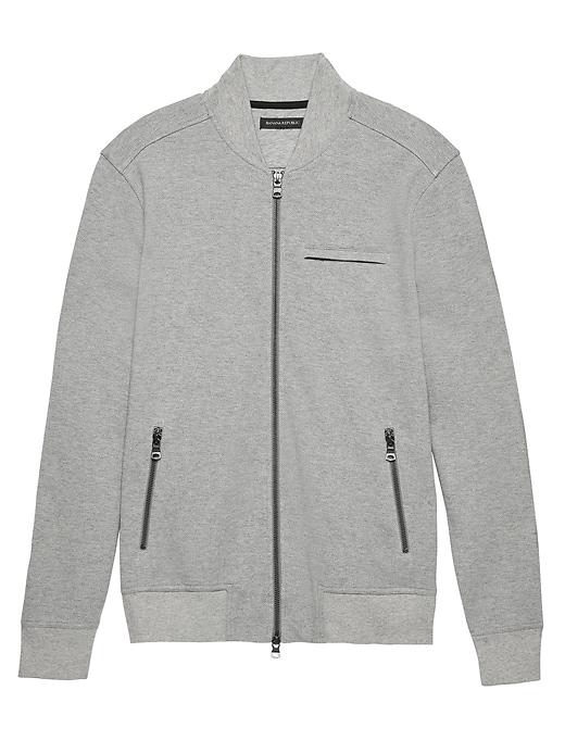 Banana Republic Mens Twill Bomber Jacket Light Gray Size S