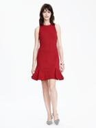 Banana Republic Womens Ponte Tulip Dress Size 0 Petite - Beret Red