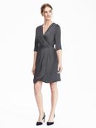 Banana Republic Womens Ruched Crossover Front Dress Size 12 - Dark Charcoal