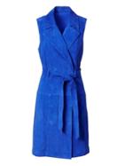 Banana Republic Womens Petite Suede Trench Shift Dress Deep Royal Blue Size Xxs