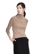Banana Republic Womens Extra Fine Merino Chevron Turtleneck - Camel
