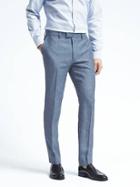 Banana Republic Mens Standard Solid Linen Suit Trouser - Light Blue