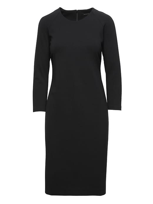 Banana Republic Womens Ponte Sheath Dress Black Size 8