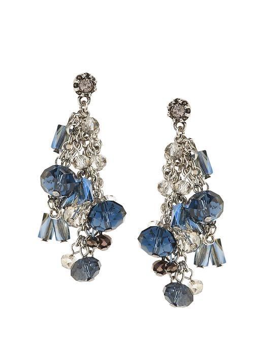 Banana Republic Womens Beaded Bouquet Statement Earring Silver Size One Size