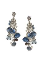 Banana Republic Womens Beaded Bouquet Statement Earring Silver Size One Size
