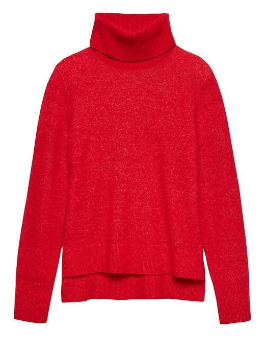Banana Republic Womens Aire Turtleneck Sweater Red Heather Size Xs