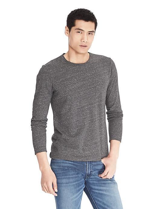 Banana Republic Mens Soft Wash Long Sleeve Tee - Silver Fox Grey
