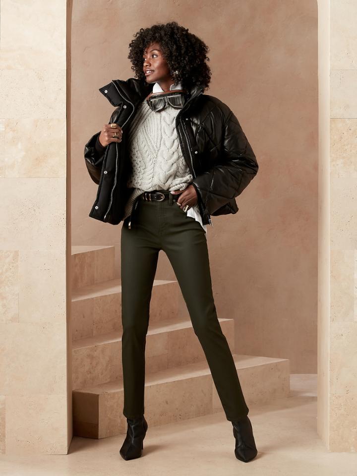 Ultra High + Slim Coated Jean