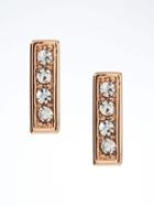Banana Republic Pave Bar Stud Earrings - Rose Gold