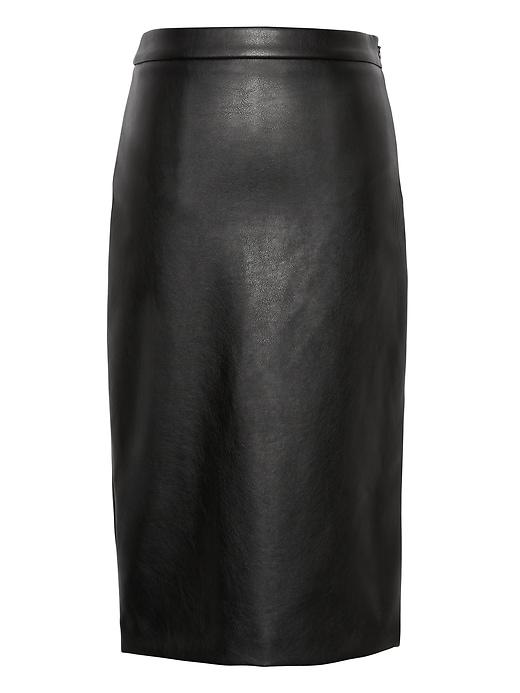 Banana Republic Womens Vegan Leather Pencil Skirt Black Size 4