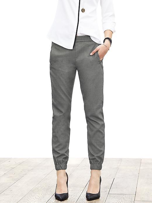 Banana Republic Twill Jogger Pant Size 0 Petite - Heather Grey