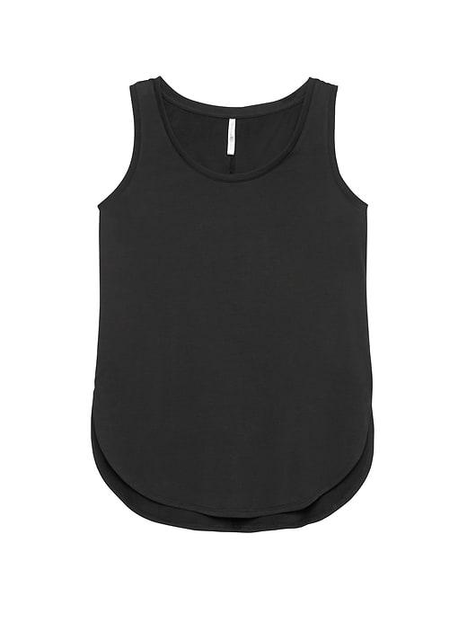 Banana Republic Womens Sandwashed Modal Blend Round-hem Tank Black Size Xl