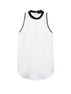Banana Republic Womens Satin Mock-neck Top White With Black Size Xl