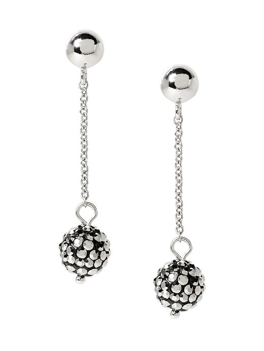 Banana Republic Womens Delicate Pav Ball Linear Earring Silver Size One Size