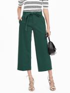 Banana Republic Womens Belted Wide Leg Crop Pant Size 0 Regular - Deep Hunter