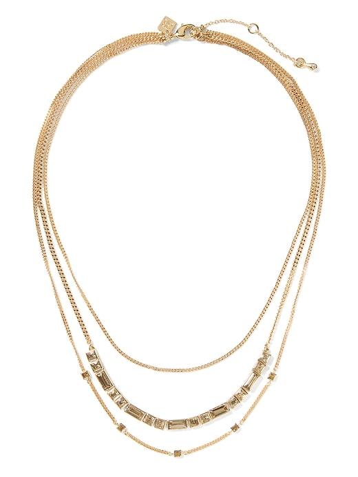 Banana Republic Womens Delicate Baguette Multi-strand Necklace Gold Size One Size