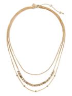Banana Republic Womens Delicate Baguette Multi-strand Necklace Gold Size One Size