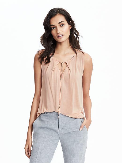 Banana Republic Womens Sleeveless Tie Neck Tank Size L - Dark Champagne