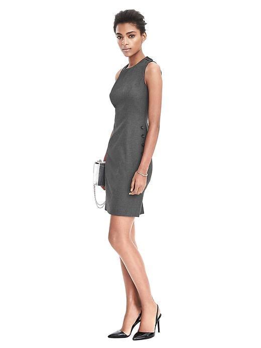 Banana Republic Womens A Line Sleeveless Dress - Charcoal