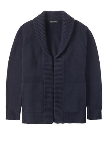 Banana Republic Mens Japan Online Exclusive Airspun Shawl-collar Cardigan Sweater Navy Blue Size S