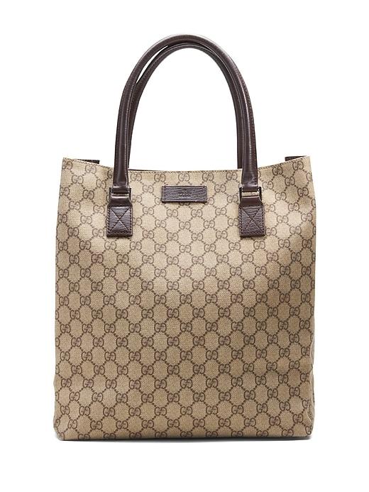 Banana Republic Mens Luxe Finds   Gucci Coated Gg Canvas Small Tote Brown Burlap Size One Size