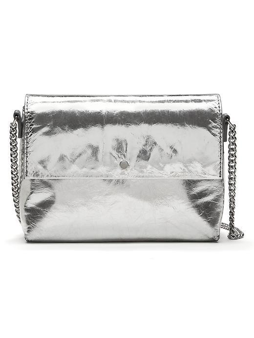 Banana Republic Silver Italian Leather Chain Bag Size One Size - Silver