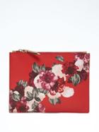 Banana Republic Floral Large Flat Zip Pouch - Red Floral