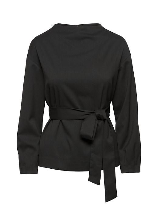Banana Republic Womens Japan Online Exclusive Drama Sleeve Top Black Size S