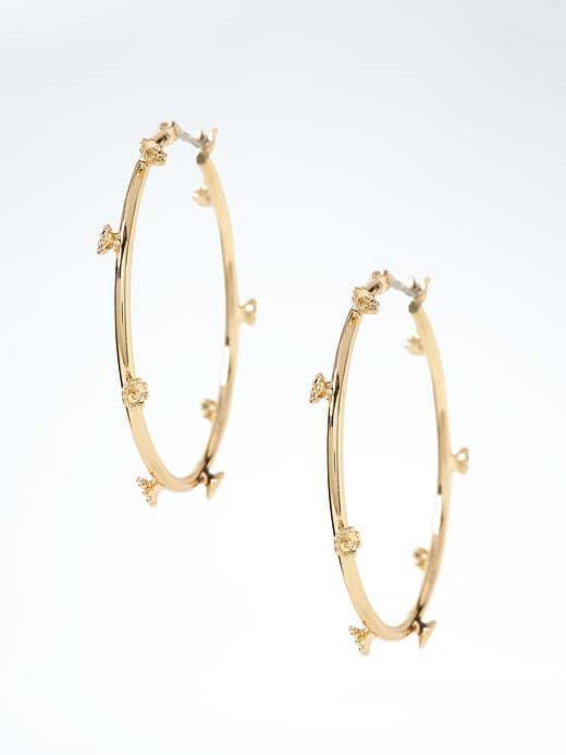 Banana Republic Delicate Flower Hoop - Gold