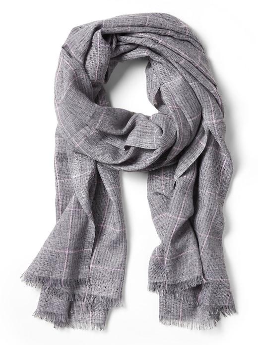 Banana Republic Womens Sheer Prince Of Wales Check Rectangular Scarf Pale Pink Size One Size