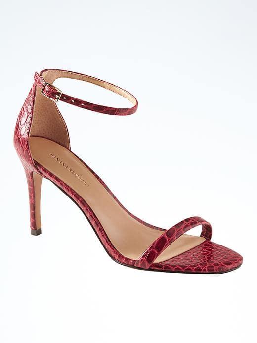 Banana Republic Womens Bare High Heel Sandal - Red Croc Print