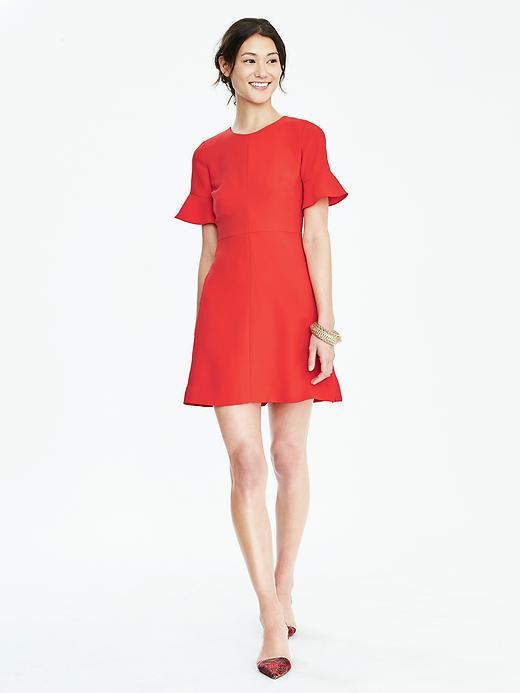 Banana Republic Womens Flutter Sleeve Dress Size 0 - Red Glow