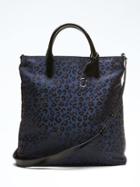 Banana Republic Zip Top Animal Print Tote - Blue