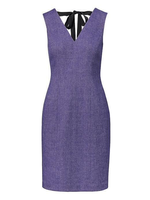 Banana Republic Womens Tie Back Sheath Dress - Purple