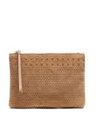 Banana Republic Small Stud Suede Zip Pouch Size One Size - Camel