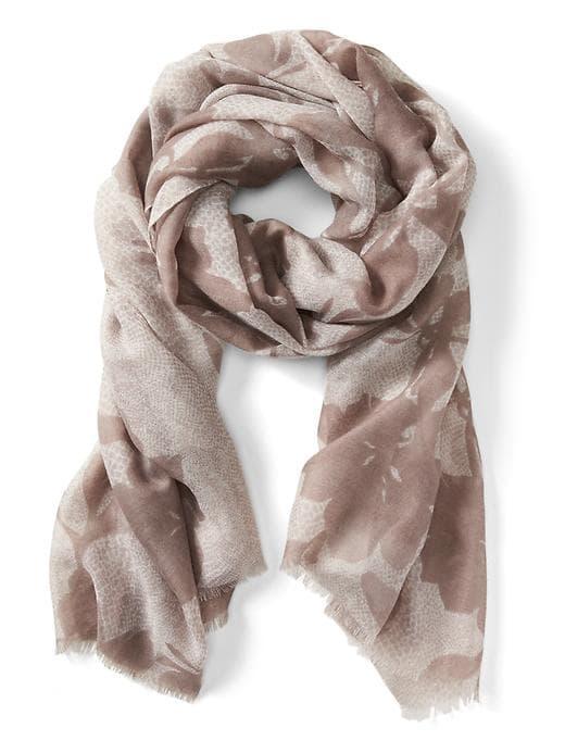 Banana Republic Floral Sheer Rectangular Scarf - Golden Beige
