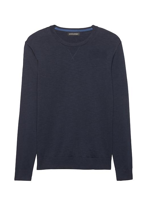 Banana Republic Mens Cotton Sport Crew-neck Sweater Navy Size L