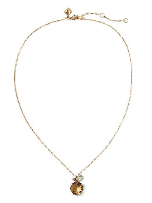 Banana Republic Apple Jeweled Pendant Necklace - Gold